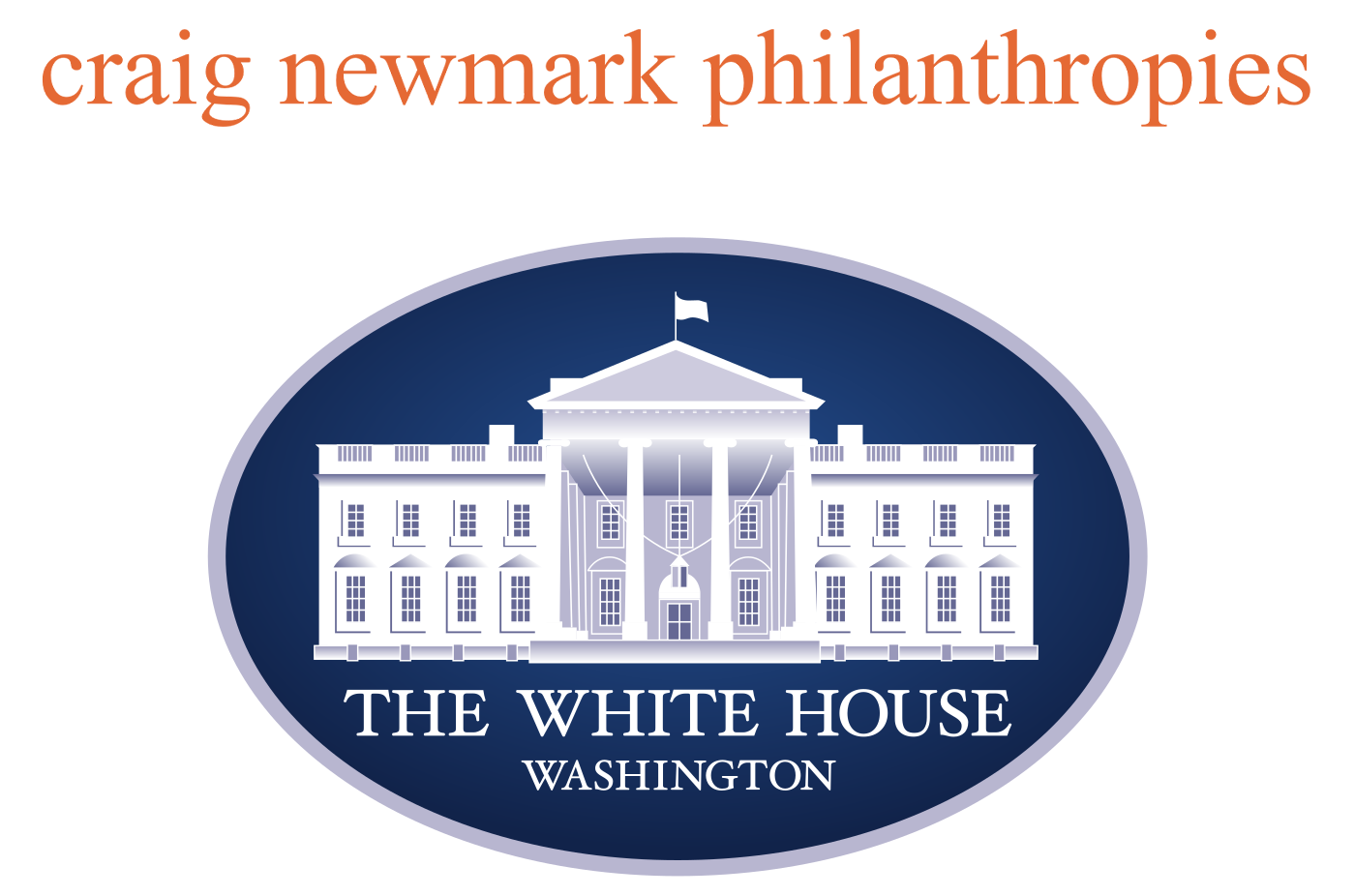 Logos for Craig Newmark Philanthropies and the White House